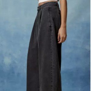 Urban Outfitters BDG Grandpa Baggy Trouser Jeans XL 16 Wide Pleated Black NWT